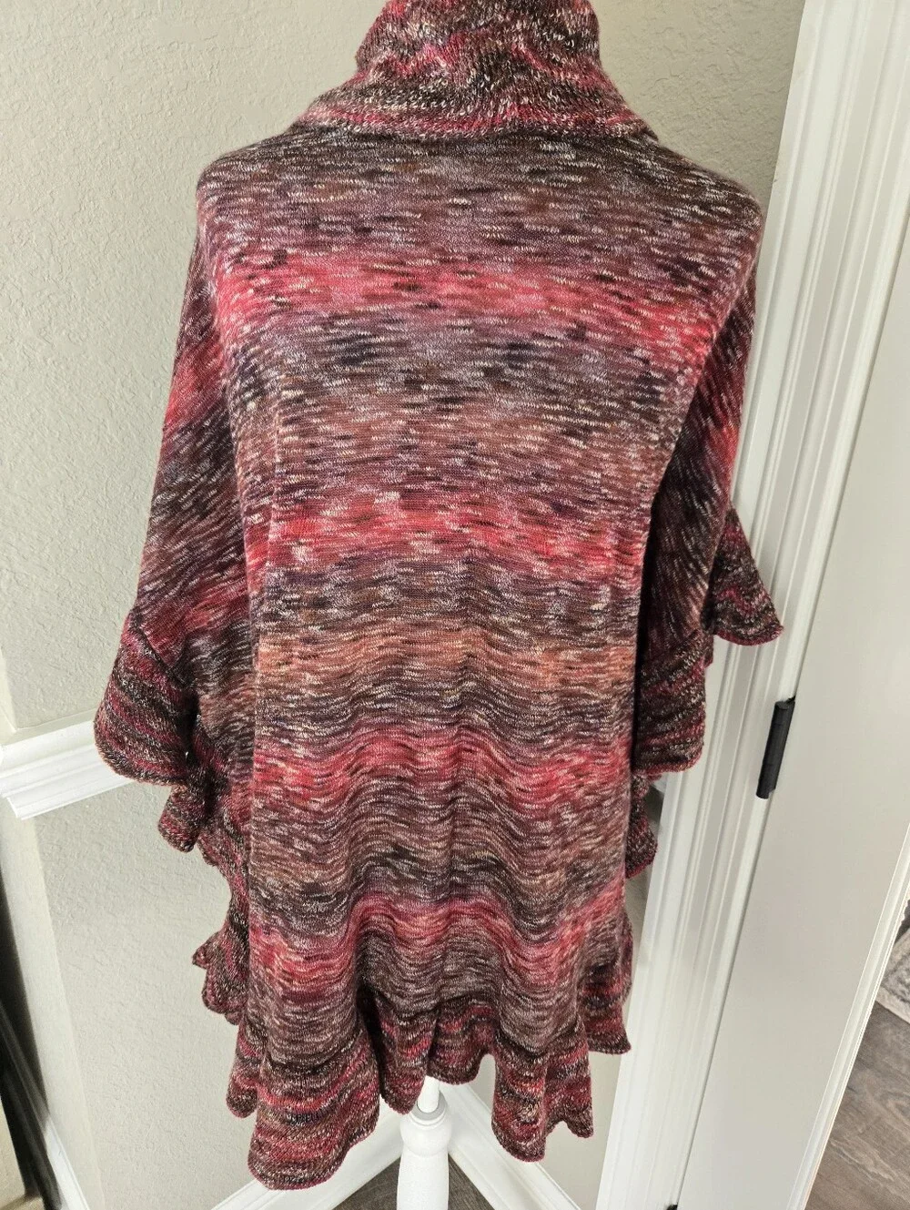 Chico's Multicolor Ruffled Ruana/wrap, Small/medium - Picture 5 of 7